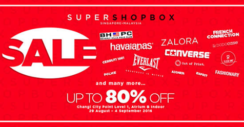Supershopbox Singapore Changi City Point Atrium Sale Up to 50% Off 29 Aug to 4 Sep 2016 | Why Not Deals