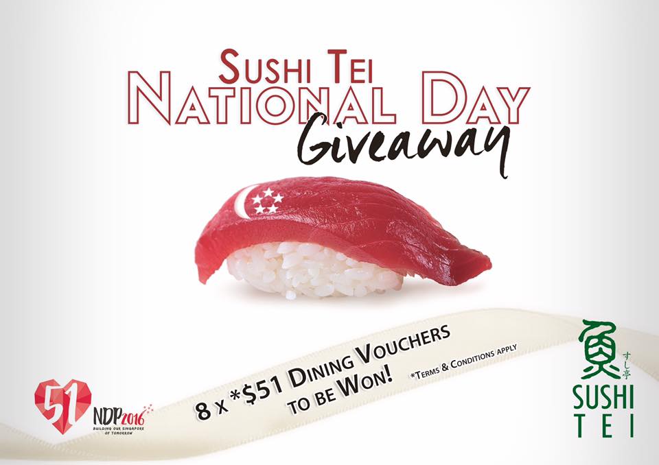 Sushi Tei National Day Giveaway 8 x $51 Dining Vouchers Singapore Contest | Why Not Deals