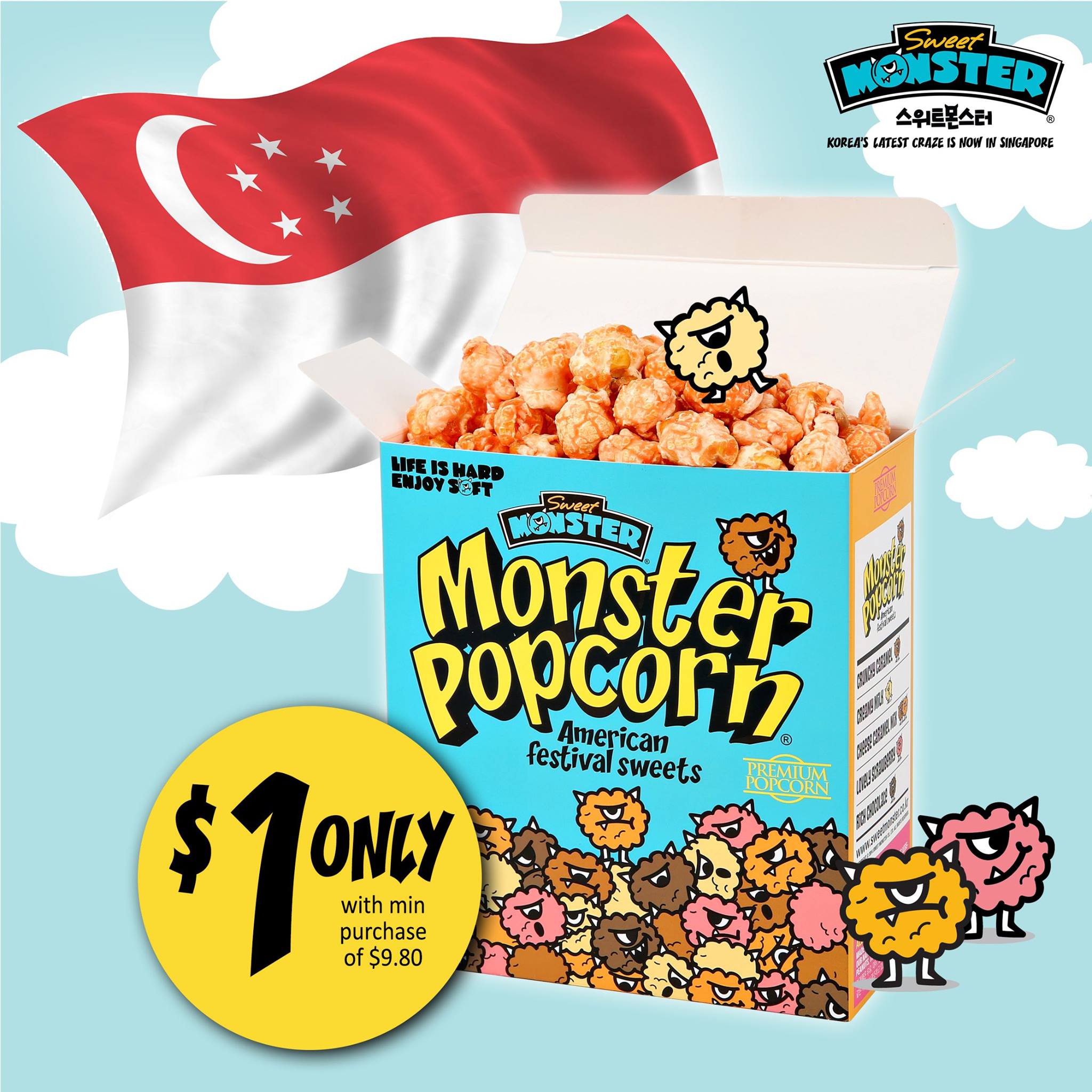 Sweet Monster Singapore National Day 1 Popcorn Promotion 5 to 10 Aug
