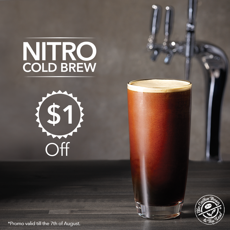 The Coffee Bean & Tea Leaf $1 Off Nitro Cold Brew Singapore Promotion ends 7 Aug 2016