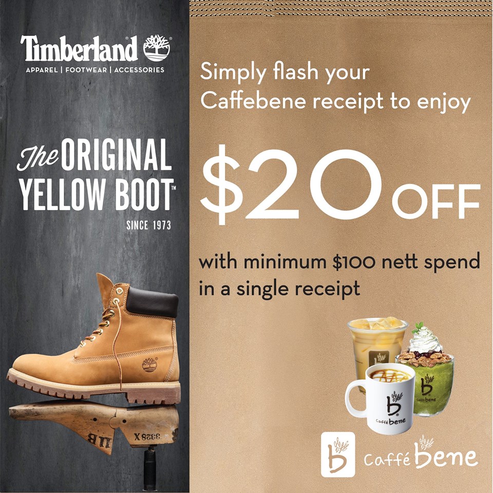 Timberland & Caffebene Singapore Facebook Giveaway Contest ends 14 Aug 2016
