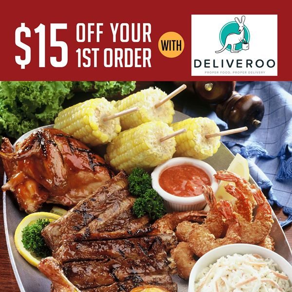 Tony Roma’s $15 Off 1st Order with Deliveroo Singapore Promotion ends 20 Sep 2016