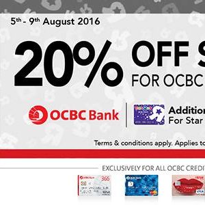 Toys “R” Us OCBC Cards 20% Off Storewide Singapore Promotion 5 to 9 Aug 2016