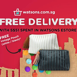 Watsons Singapore National Day FREE Delivery Promotion ends 11 Aug 2016