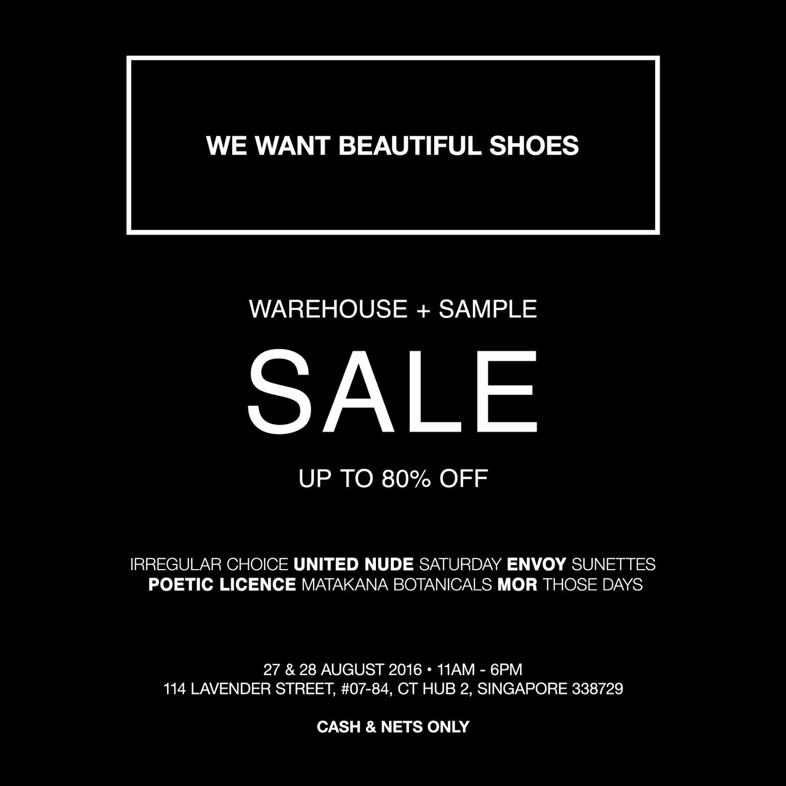 WEARTO Singapore Warehouse Sale Up to 80% Off Promotion 27 to 28 Aug 2016