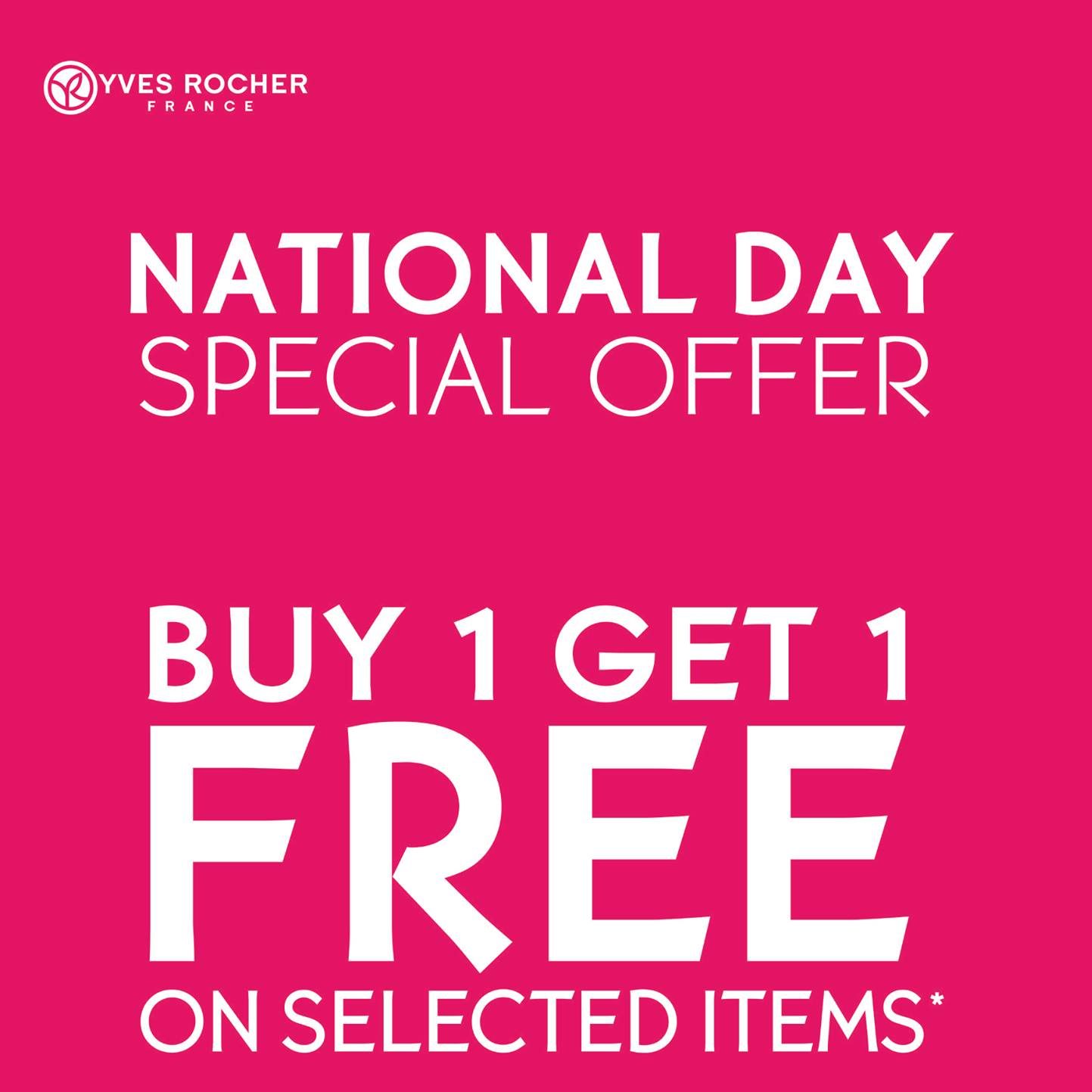 Yves Rocher National Day Special Singapore Promotion 4 to 10 Aug 2016