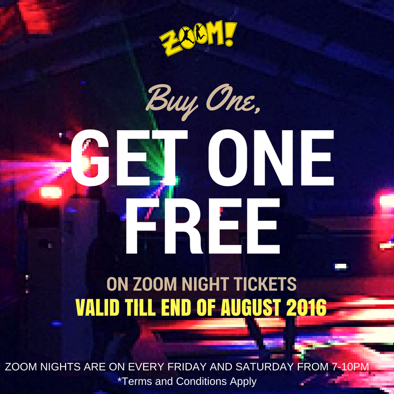 Zoom Park Buy One Get One FREE Singapore Promotion ends 31 Aug 2016