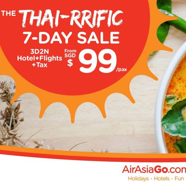AirAsiaGo Singapore Thai-rrific 7-Day Sale From $99 Promotion 26 Sep – 2 Oct 2016
