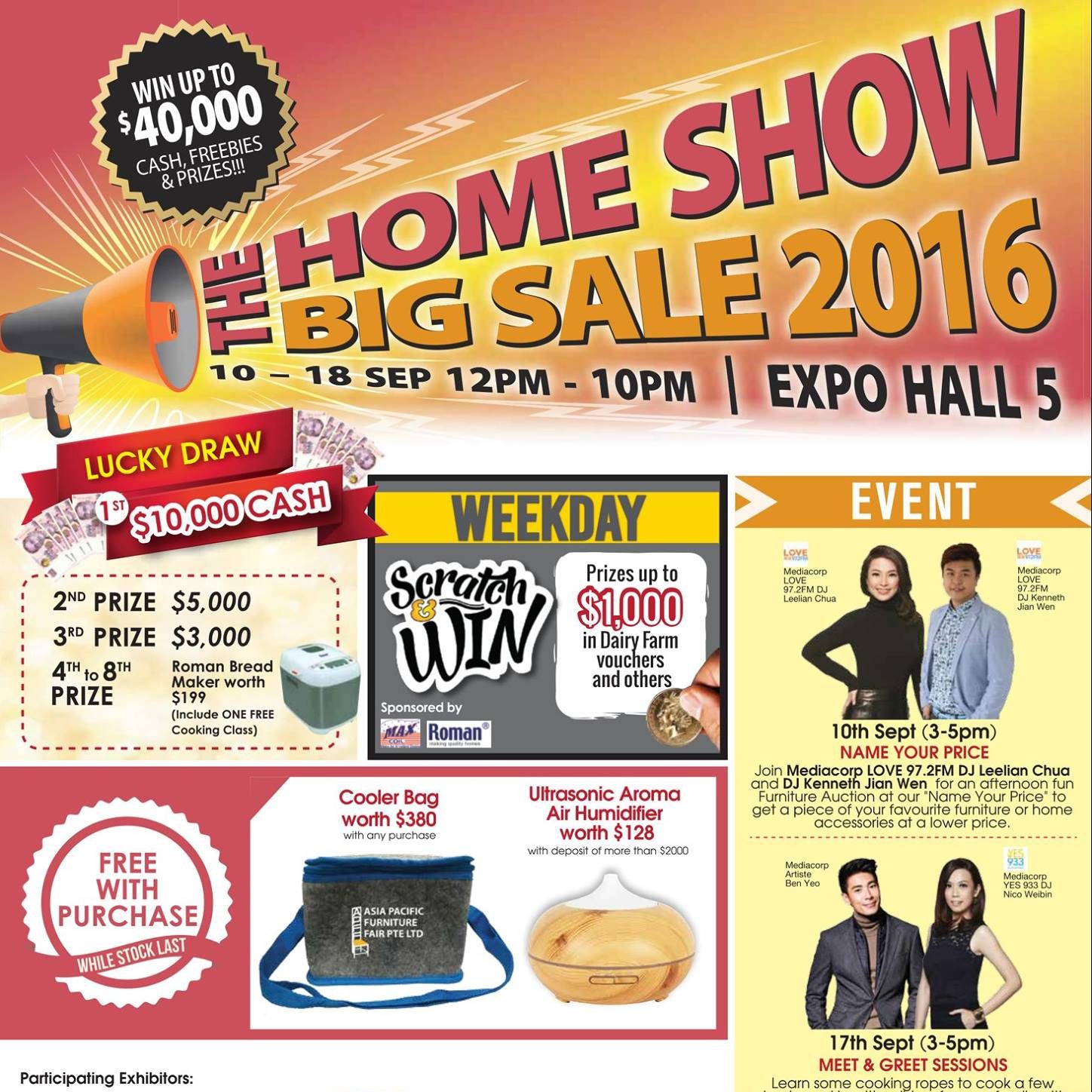 APFF Singapore The Home Show Big Sale 2016 Promotion 10 to 18 Sep 2016