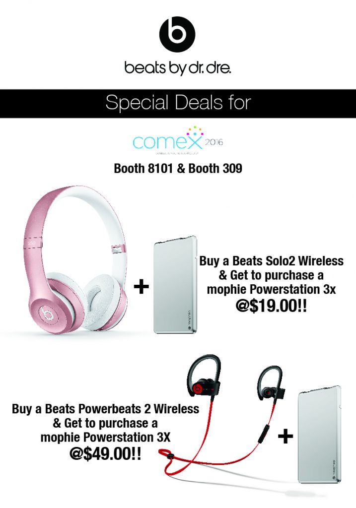 Beats by Dre Singapore COMEX Show Beats & Mophie Promotion 8 to 11 Sep 2016 | Why Not Deals