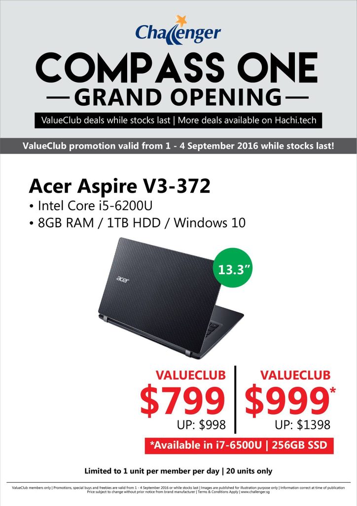 Challenger Singapore Compass One Grand Opening Promotion 1 to 4 Sep 2016 | Why Not Deals 5