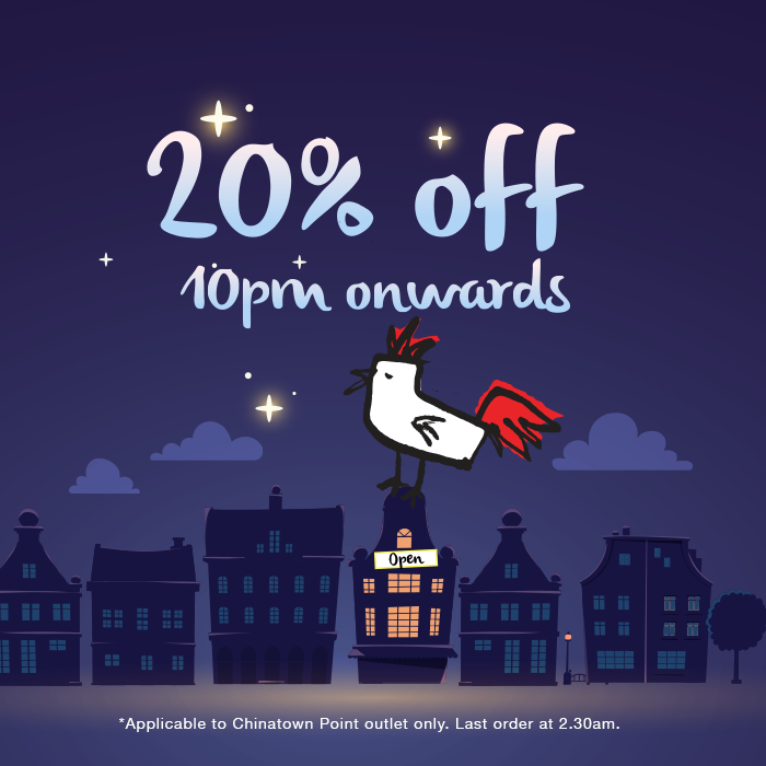 Chir Chir Singapore 20% Off Total Bill After 10pm Promotion ends 30 Sep 2016