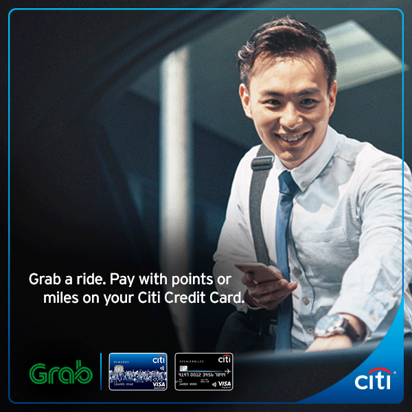 Citi Singapore Charge Grab Ride Using Citi Credit Card & Pay with Points/Miles Promotion 8 Sep to 7 Nov 2016