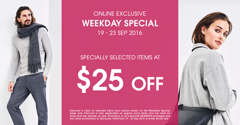 ECCO Singapore Online Exclusive Weekday Special $25 Off Promotion 19 to 23 Sep 2016 | Why Not Deals 1