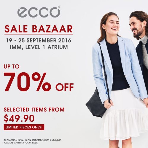 ECCO Singapore Outlet Sale Bazaar at IMM Up to 70% Off Promotion 19 to 25 Sep 2016