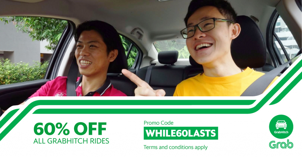 Grab Singapore 60% Off All GrabHitch Rides Promotion 14 to 21 Sep 2016 | Why Not Deals