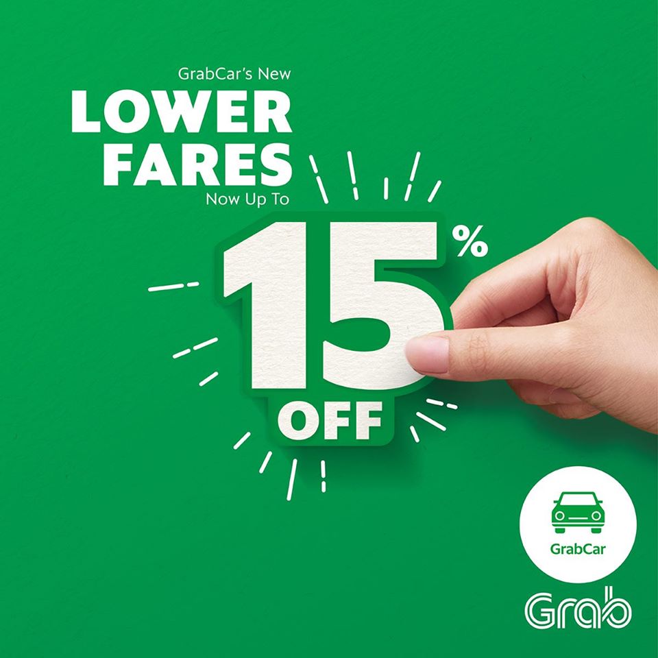 Grab Singapore Lower Fares Now Up to 15% Off Promotion