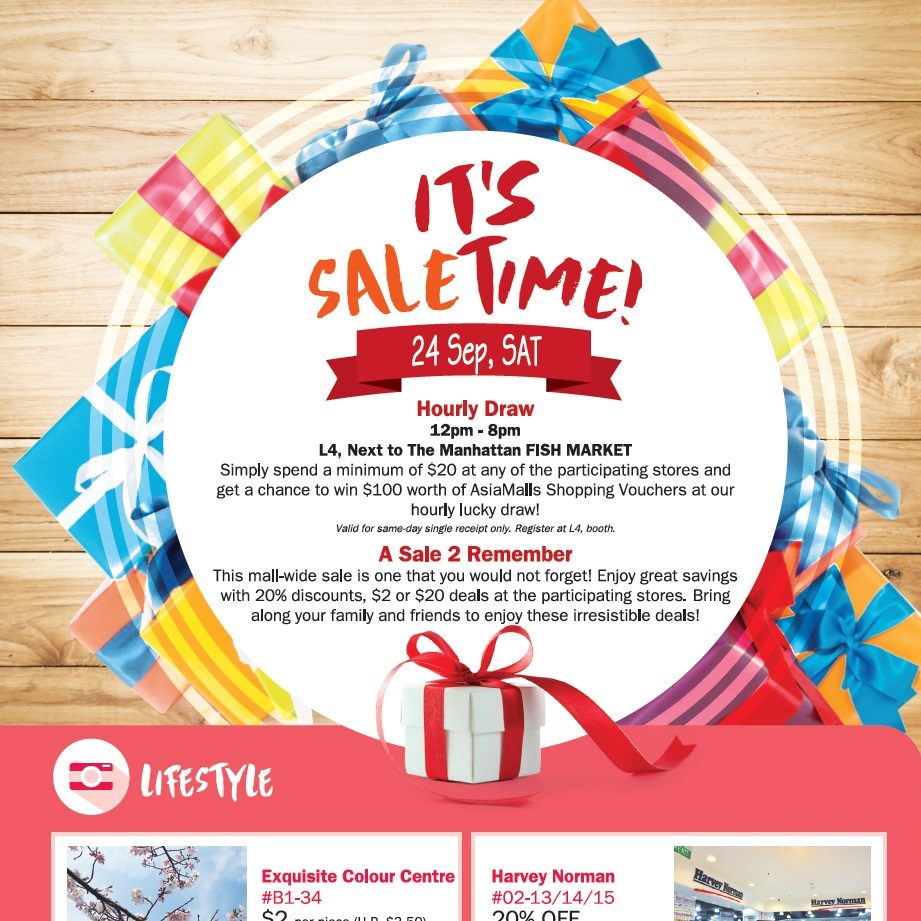 Hougang Mall Singapore It’s Saletime 20th Anniversary Promotion on 24 Sep 2016