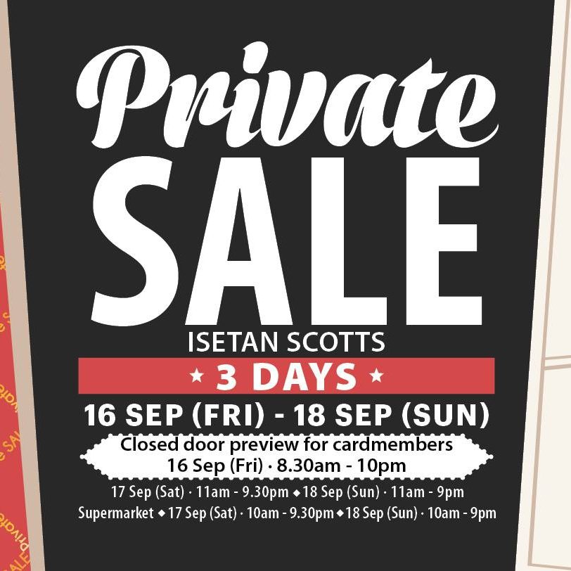 Isetan Singapore Private Sale Exclusive For Cardmembers Promotion 16 to 18 Sep 2016