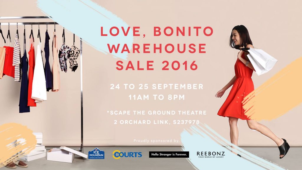 Love, Bonito Singapore Warehouse Sale Up to 90% Off Promotion 24 to 25 Sep 2016 | Why Not Deals