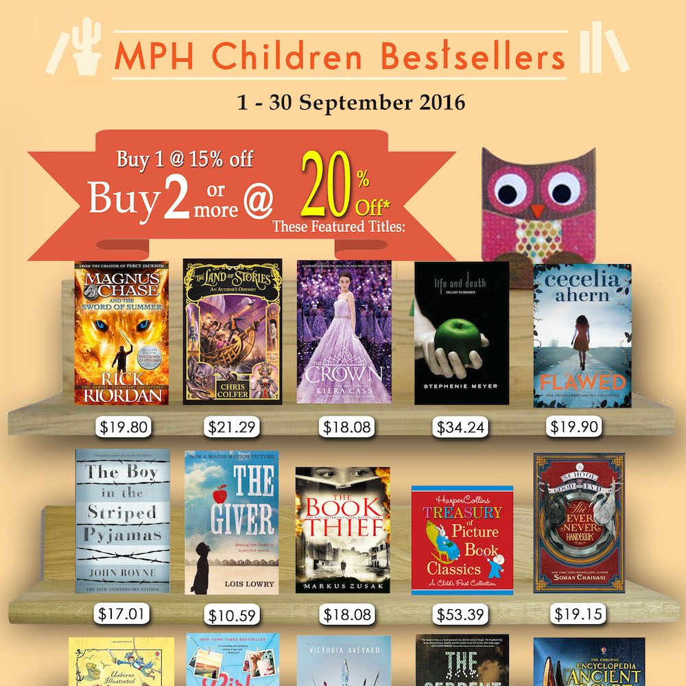 MPH Singapore Children Bestsellers Up to 20% Off Promotion 1 to 30 Sep 2016
