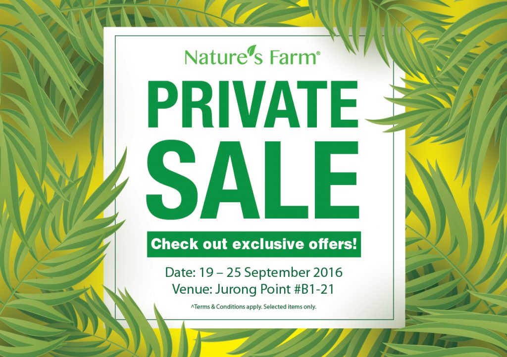 Nature's Farm Singapore Jurong Point Private Sale Up to 50% Off Promotion ends 25 Sep 2016 | Why Not Deals