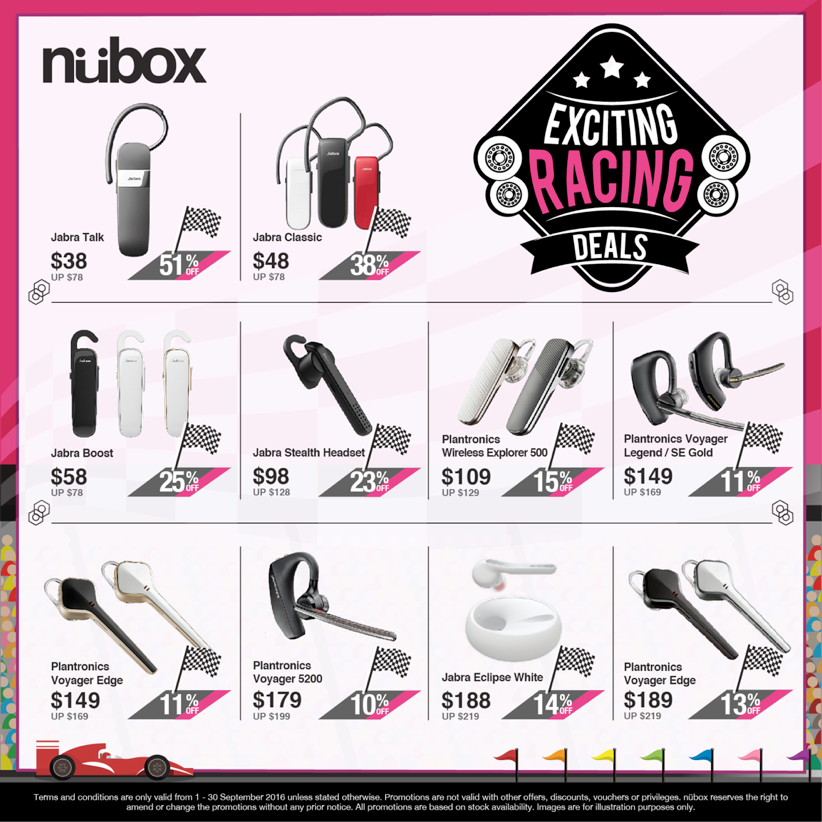 nübox Singapore Exciting Racing Deals Up to 50% Off Promotion 1 – 30 Sep 2016