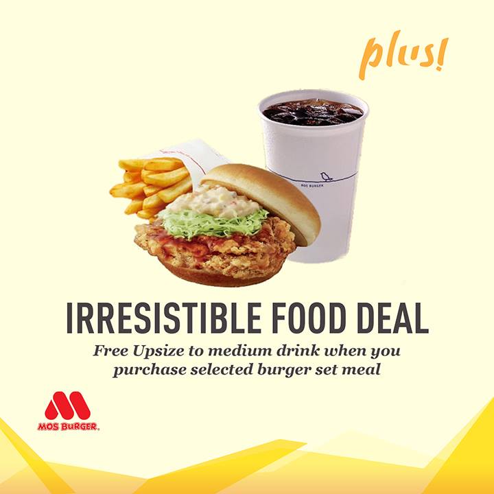 Plus! Singapore Free Upsize to Medium Drink at Mos Burger Promotion ends 30 Sep 2016