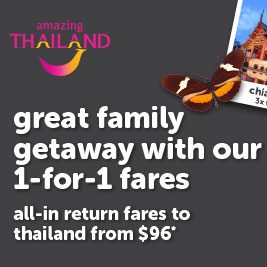 Tigerair Singapore Great Family Getaway 1-for-1 Fares Promotion ends 18 Sep 2016