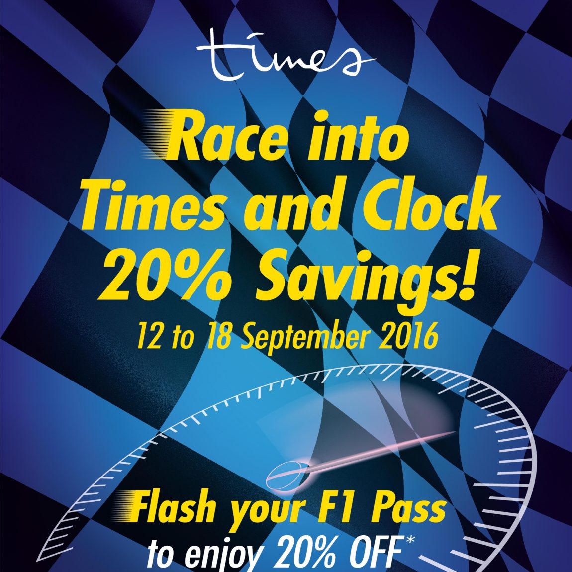 Times Bookstores Singapore Flash F1 Pass & Get 20% Off Promotion 12 to 18 Sep 2016
