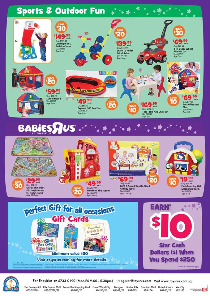 Toys "R" Us Singapore Star Card Offers Save Up to $1000 Promotion ends 31 Oct 2016 | Why Not Deals 3