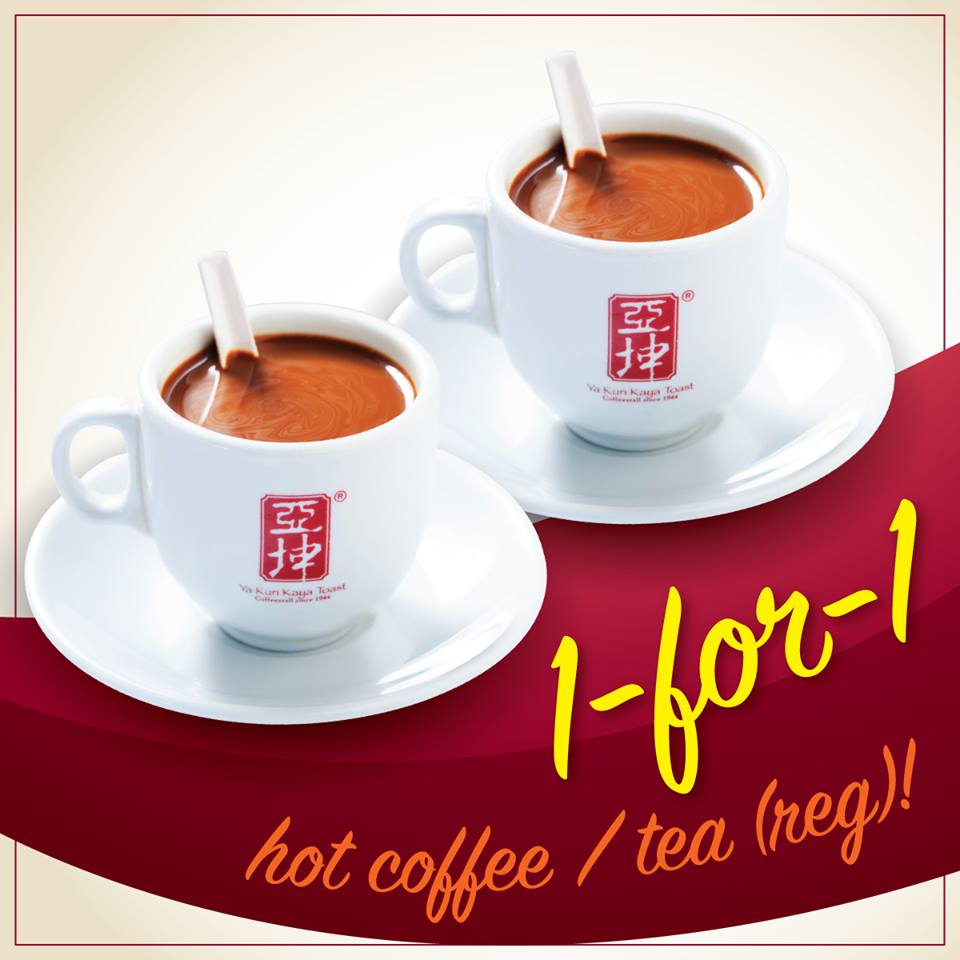 Ya Kun Singapore 1-for-1 Hot Coffee/Tea During 88.3 Jia FM Broadcast Promotion 22 Sep 2016