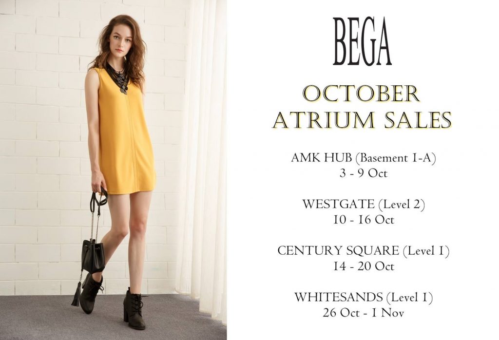 BEGA Singapore October Atrium Sales Up to 50% Off Promotion 3 Oct - 1 Nov 2016 | Why Not Deals
