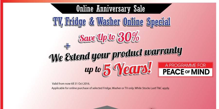 BEST Denki Singapore Online Anniversary Sale Up to 30% Off Promotion ends 31 Oct 2016