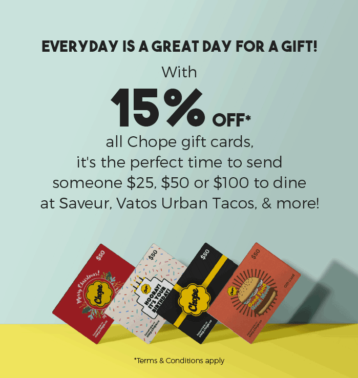 Chope Singapore Grab 15% Off Chope Gift Cards Promotion ends 14 Oct 2016 | Why Not Deals