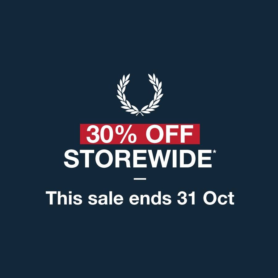 Fred Perry Singapore 30% Off Storewide Promotion ends 31 Oct 2016