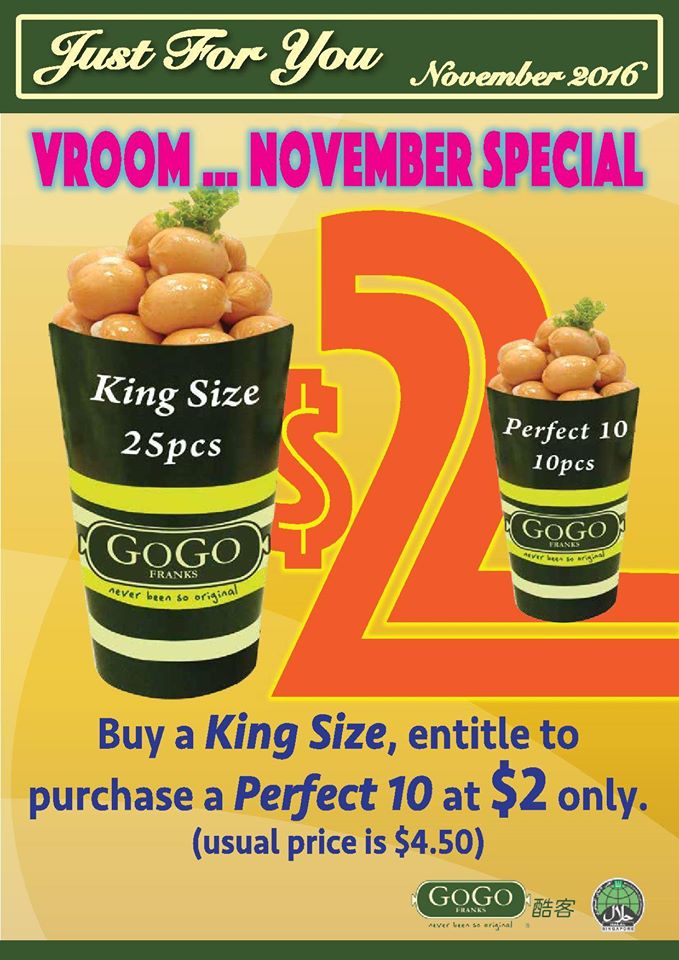 GoGo Franks Singapore Buy King Size & Get Perfect 10 at $2 November Promotion ends 30 Nov 2016 | Why Not Deals
