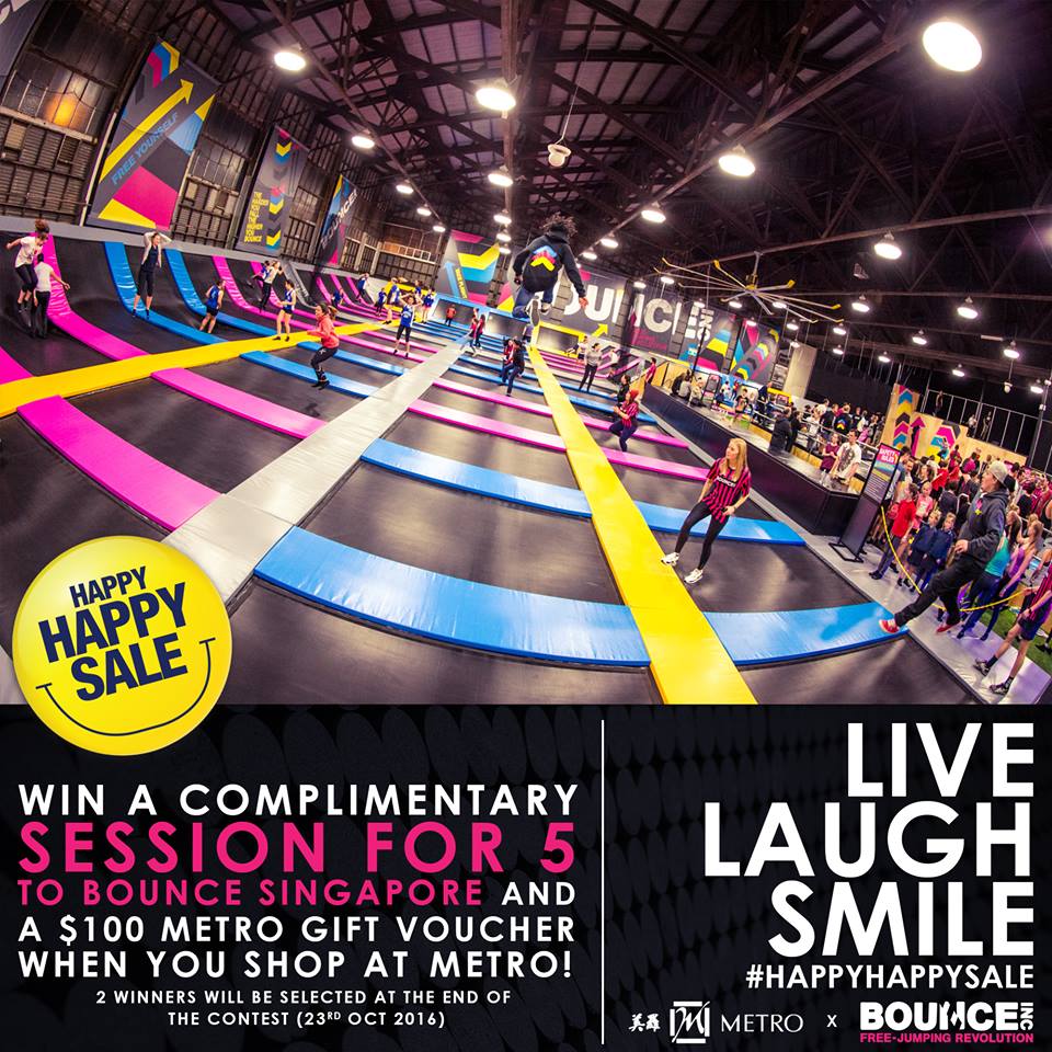 METRO Singapore Stand to Win Session at Bounce Inc. & $100 Metro Gift Voucher Contest ends 23 Oct 2016 | Why Not Deals