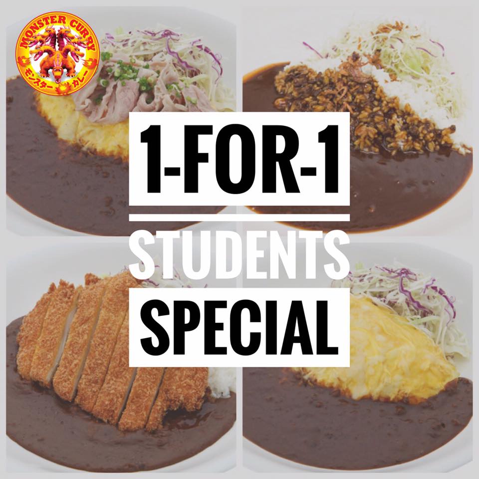 Monster Curry Singapore 1-for-1 Students Special Promotion 10 Oct - 10 Nov 2016 | Why Not Deals