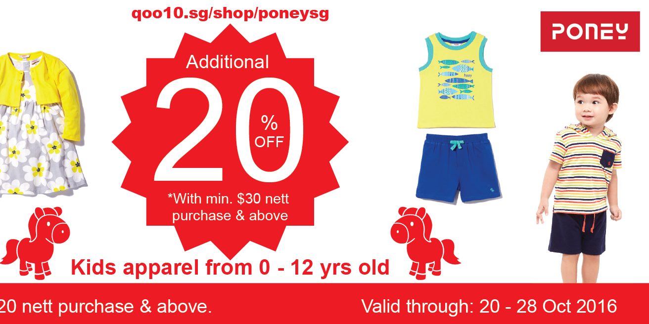 Poney Singapore Limited Time Offer 20% Off Promotion 20-28 Oct 2016