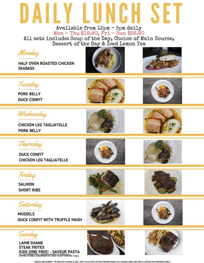 Saveur Singapore Daily Lunch & Dinner Sets Up to 50% Off Promotion | Why Not Deals