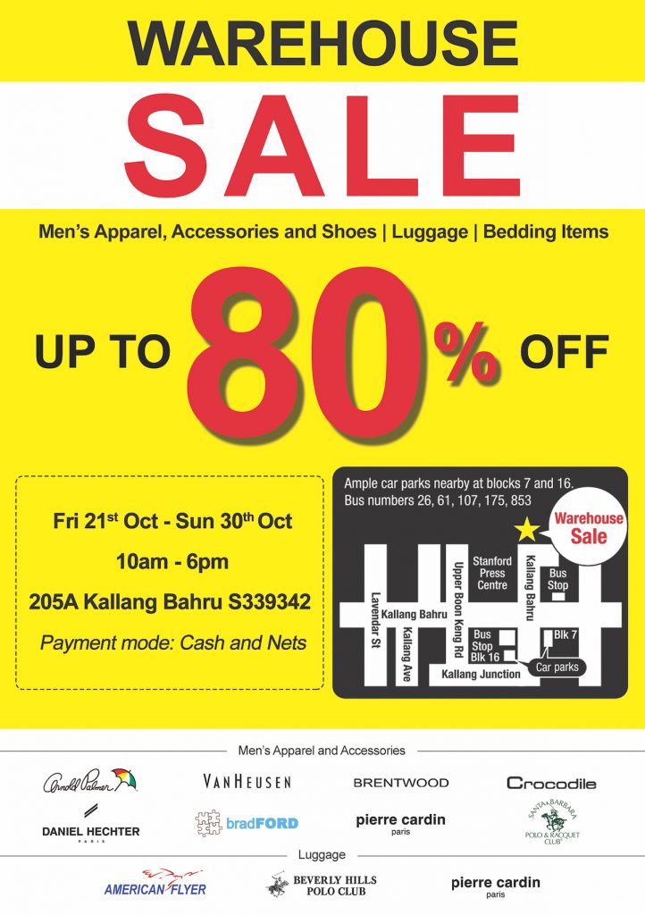 Singapore Warehouse Sale Up to 80% Off Promotion 21-30 Oct 2016 | Why Not Deals