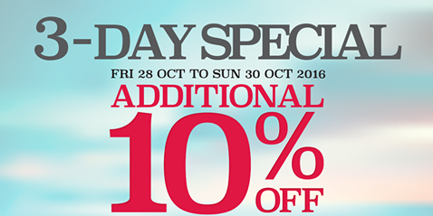 Takashimaya Singapore 3-Day Special Additional 10% Off DBS Cards Promotion 28-30 Oct 2016