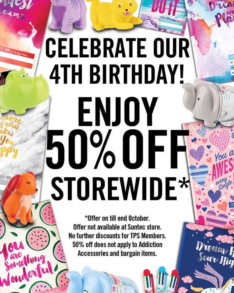 The Paper Stone Singapore 4th Birthday Sale Up to 50% Off Promotion ends 31 Oct 2016 | Why Not Deals