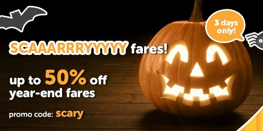 Tigerair Singapore Scary Sale Up to 50% Off Promotion ends 30 Oct 2016