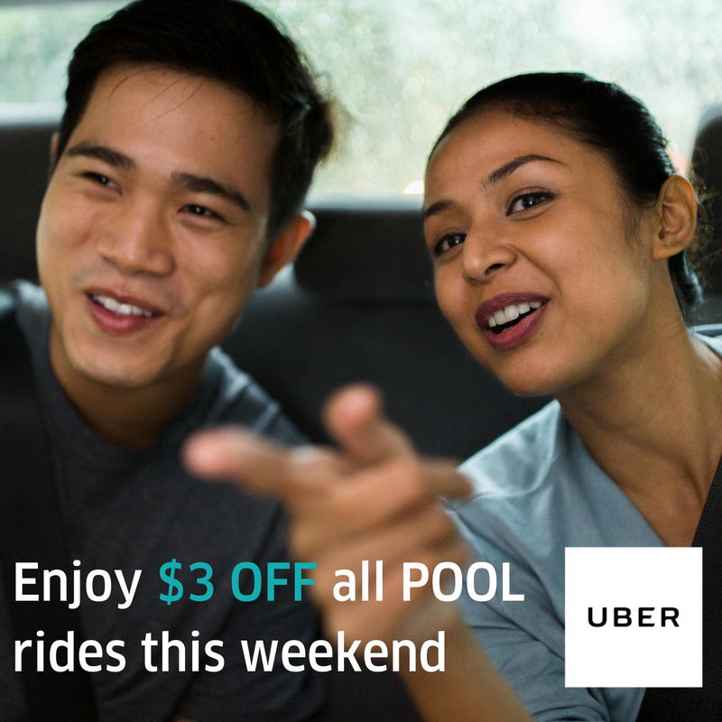 Uber Singapore $3 Off All uberPOOL Rides Promotion 21-23 Oct 2016 | Why Not Deals