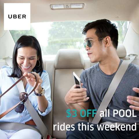 Uber Singapore 48 Hours Unlimited POOL Rides at $3 Off Promotion 15-16 Oct 2016 | Why Not Deals