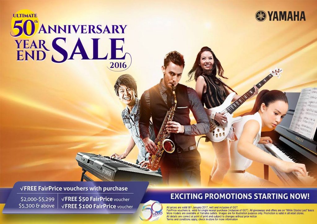 Yamaha Singapore 50th Anniversary Year End Sale Promotion ends 1 Jan 2017 | Why Not Deals