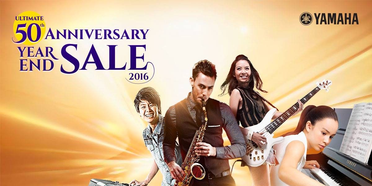 Yamaha Singapore 50th Anniversary Year End Sale Promotion ends 1 Jan 2017