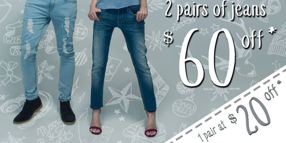 Denizen Singapore 2 Pairs of Jeans at $60 Off Festive Season Promotion